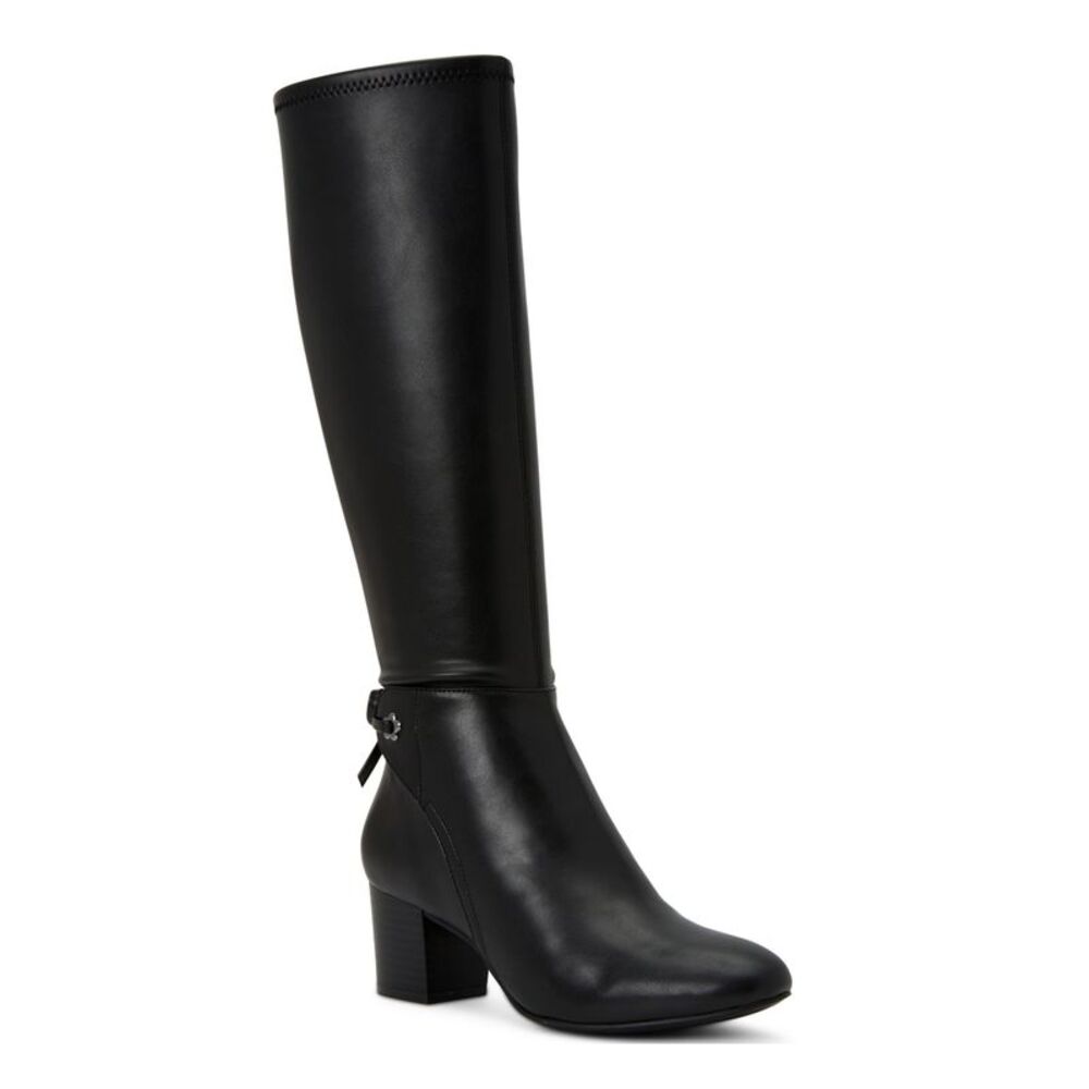 CHARTER CLUB Womens Black Flower Eyelets Jaccque Almond Heeled Boots 5.5 M WC